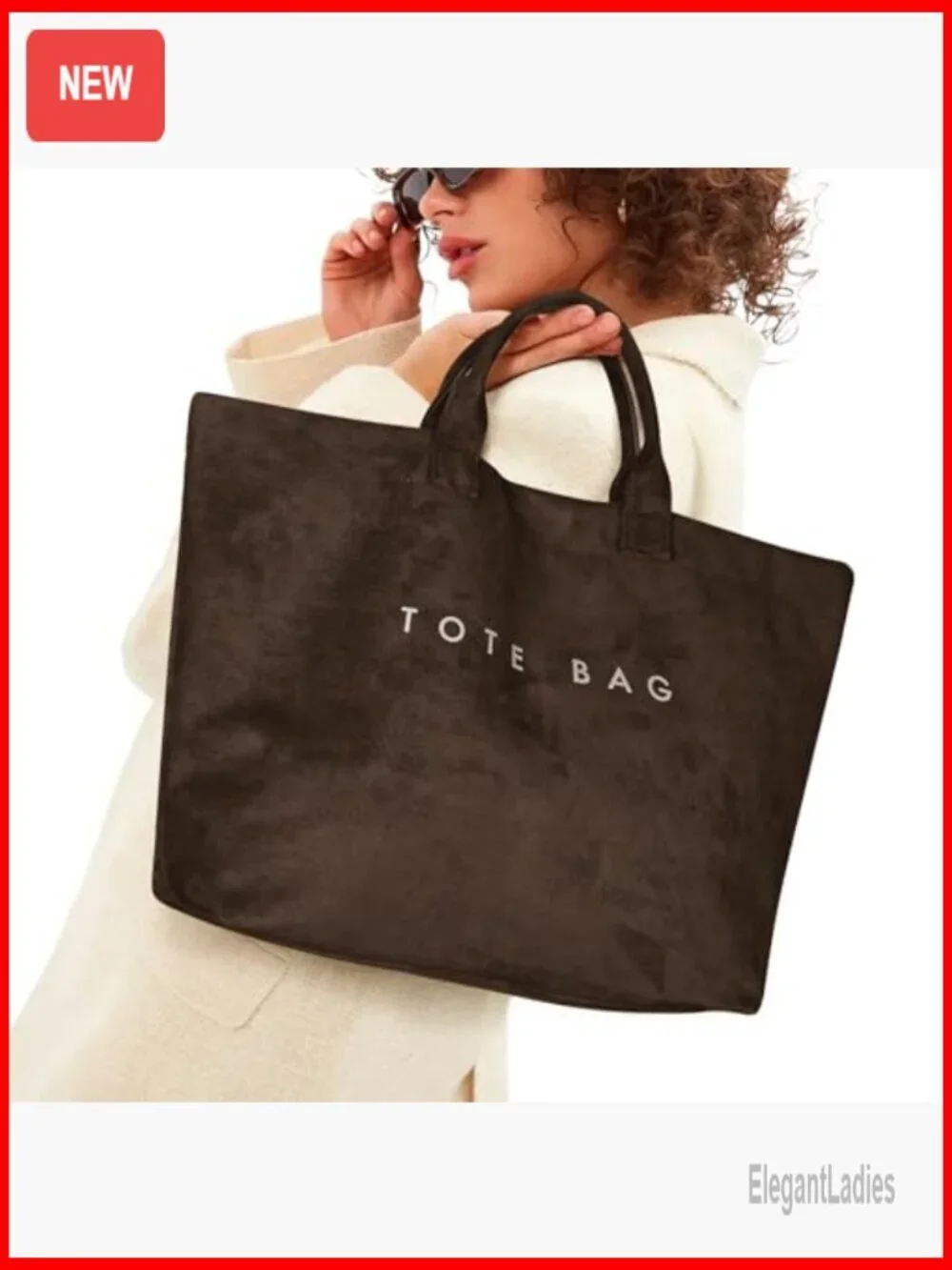 Suede Hobo Tote Bag Minimalist Chic Work Travel Handbag Large Capacity
